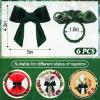 Christmas Napkin Rings Set of 6 - Green Bow Velvet Napkin Holder Rings - Chic Napkin Buckle for Holiday, Birthday Party, Anniversary Dinner, Wedding & Dining Table Decoration view 4