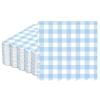 100Pcs Blue and White Gingham Scalloped Napkins 6.5in Plaid Paper Decoration Party Supplies Light Blue Checkered Dessert Disposable Napkins for Boys Wedding Birthday Baby Shower Picnic Party Favor view 1
