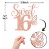 Rose Gold Glitter Sweet 16 Cake Topper, Butterfly Happy 16th Birthday/Happy Sweet 16, Funny Butterfly Themed 16th Birthday Party Decorations view 2