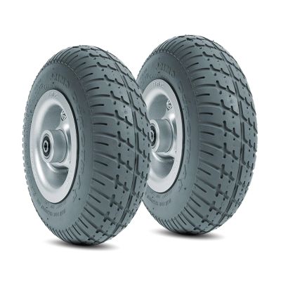 1 Pair 9 Inch Electric Wheelchair Front Wheel Accessories, 2.80/2.50-4 Solid Rubber Wheel, Aluminum Hub with Metal Bearing