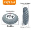 1 Pair 9 Inch Electric Wheelchair Front Wheel Accessories, 2.80/2.50-4 Solid Rubber Wheel, Aluminum Hub with Metal Bearing view 3