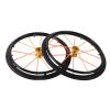 2pcs 24 Inch Sports Wheelchair Rear Wheel Replacement, 241 Inflatable Rubber Tire, Orange Aluminum Alloy Hub with Handrim view 1