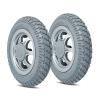 1 Pair of 14 Inch Solid Rear Wheel Replacement Parts, Electric Wheelchair Wheels Assembly, 3.00-8 Non-Inflatable Rubber Tires view 1