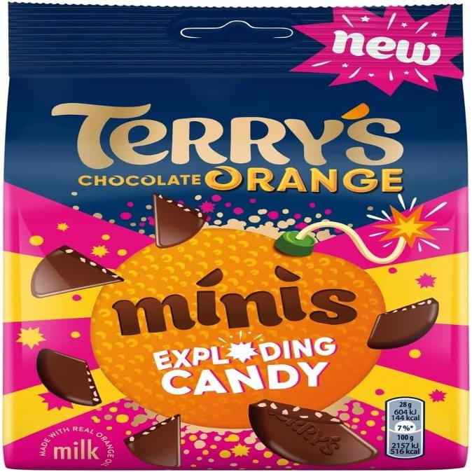 4 X Chocolate Orange Minis Exploding Candy 105g Delicious Tasty And Twisty Treat Gift Hamper For Birthday,Christmas,Easter,New Year