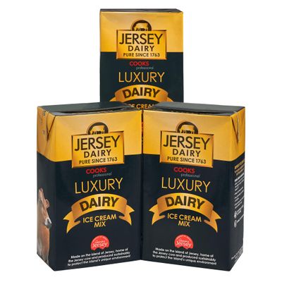 Cooks Professional Jersey Luxury Ice Cream Mix | Soft Serve Creamy Taste Icecream Mixture for Home or Commercial use | Superior Creamy Vanilla Taste | 3 x 1L