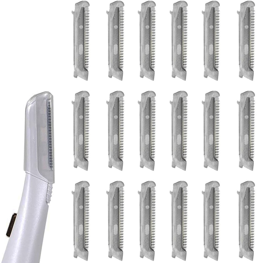 18 Pieces for Flawless Replacement Heads for Finishing Touch Flawless Dermaplane Glo, Lighted Facial Exfoliator, Replacement Blades for Facial and Eyebrow Hair Removal (18 Pcs)