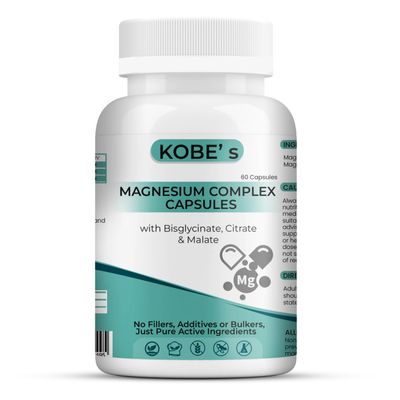 High Strength Magnesium Complex | 3in 1 Bisglycinate, Citrate & Malate | No Fillers or Additives | 60 Capsules | Made in UK