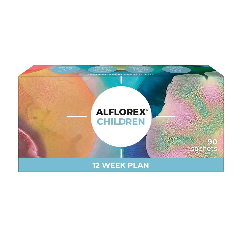 Alflorex Children 12 Week Plan - Gut Health Probiotic Supplements with Unique Bifidobacterium Longum Bacteria Strain 35624 - Probiotics for Children Ages 3+ - Vanilla Flavour - 90 Powder Sachets