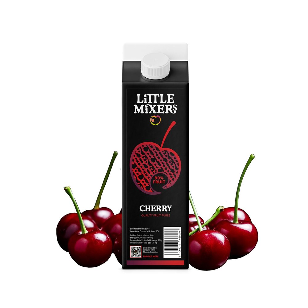 Little Mixers Cherry Pure (1kg) | Real Fruit Pure for Cocktails, Desserts and Baking | Ready-to-Use, Rich Natural Flavour