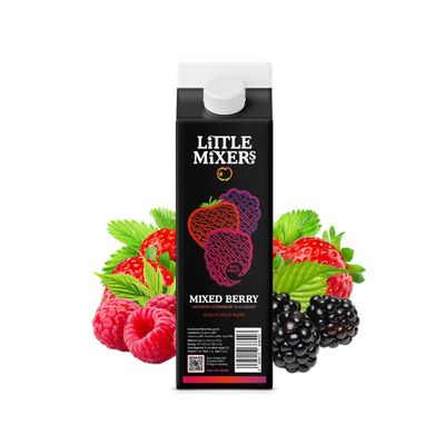 Little Mixers Mixed Berry Pure (1kg) | Real Fruit Pure for Cocktails, Mocktails, Smoothies & Desserts | Ready-to-Use, Rich Natural Flavour