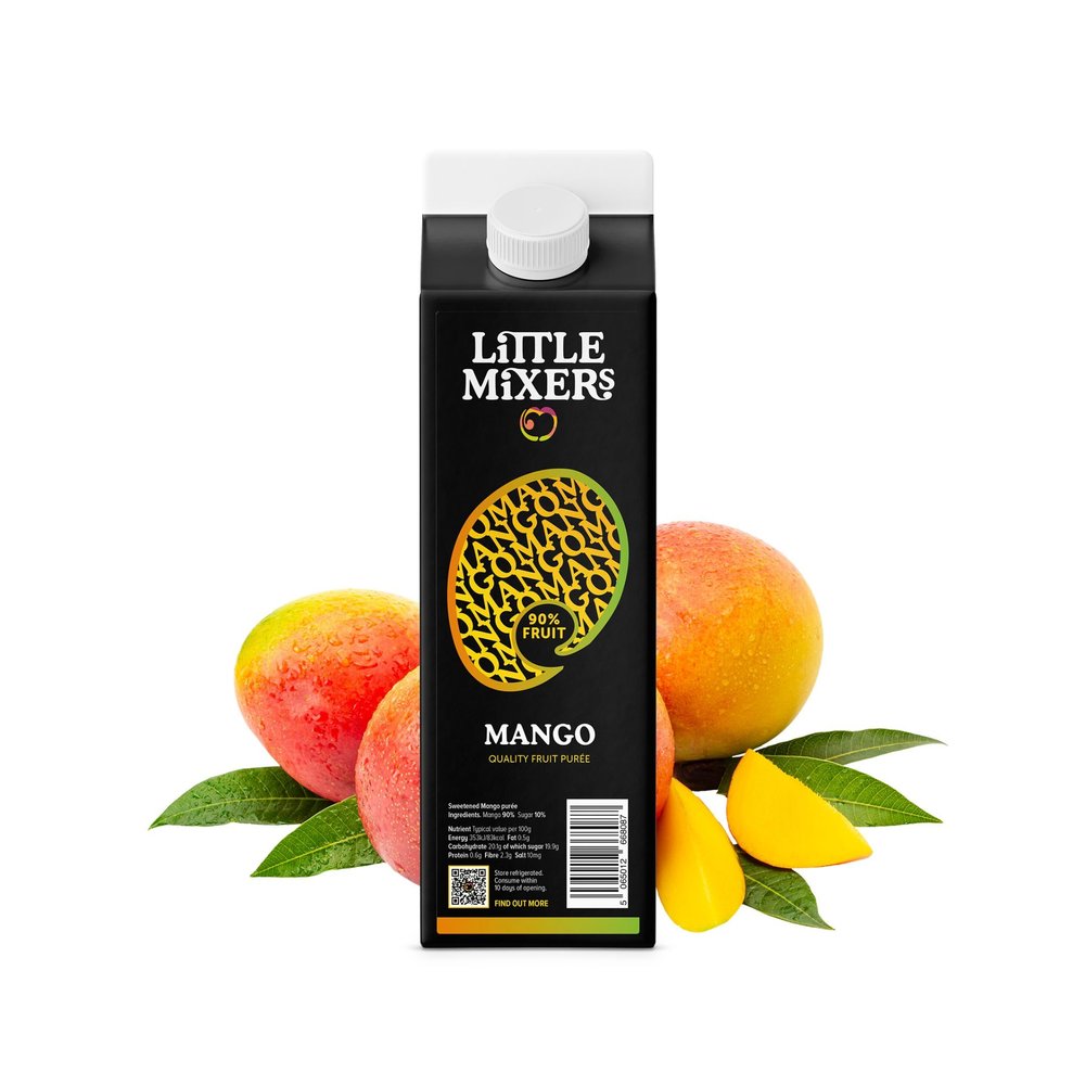 Little Mixers Mango Pure (1kg) | Real Fruit Pure for Cocktails, Desserts and Baking | Ready-to-Use, Rich Natural Flavour