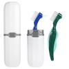 2 Pcs Denture Brush Multi-Layered Hard Bristles Toothbrush Portable Dental Cleaning Tools Double Sided Retainer Brushes with Case for Travel Camping Outdoor Gym Dental Care view 1