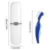 2 Pcs Denture Brush Multi-Layered Hard Bristles Toothbrush Portable Dental Cleaning Tools Double Sided Retainer Brushes with Case for Travel Camping Outdoor Gym Dental Care view 2
