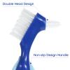 2 Pcs Denture Brush Multi-Layered Hard Bristles Toothbrush Portable Dental Cleaning Tools Double Sided Retainer Brushes with Case for Travel Camping Outdoor Gym Dental Care view 3