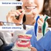 2 Pcs Denture Brush Multi-Layered Hard Bristles Toothbrush Portable Dental Cleaning Tools Double Sided Retainer Brushes with Case for Travel Camping Outdoor Gym Dental Care view 4