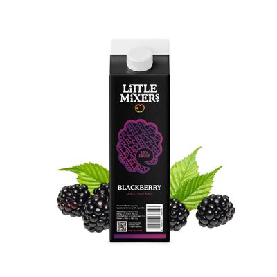 Little Mixers Blackberry Pure (1kg) | Real Fruit Pure for Cocktails, Desserts and Baking | Ready-to-Use, Rich Natural Flavour