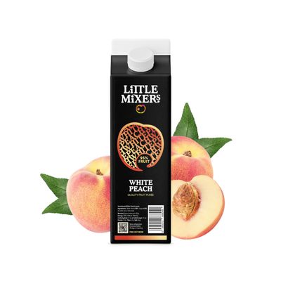 Little Mixers White Peach Pure (1kg) | Real Fruit Puree for Cocktails, Desserts, and Baking | Ready-to-Use, Rich Natural Flavour