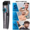 Vacuum Beard Trimmer for Men with 20 Length and Styles Adjustable, Built-in Vacuum Trimmer for Mustache, Sideburns, Facial Hair, Rechargeable Mustache TrimmerBlue view 4