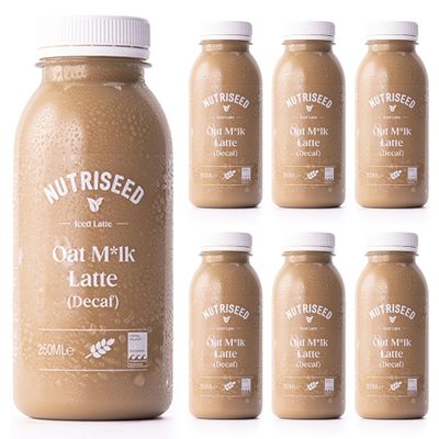 Nutriseed Oat Milk Latte Decaf (6 x 250ml) - Containing Oat Milk, Decaf Coffee and Sweet Agave Syrup, 100% Natural Ingredients, No Added Sugar, Vegan-Friendly & Dairy-Free