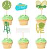 24 Pcs Tennis Cupcake Toppers Sports Ball Tennis Cupcake Picks Tennis Birthday Party Decorations Cake Decor for Sports Balls Theme Boys Girl Birthday Party Supplies view 1