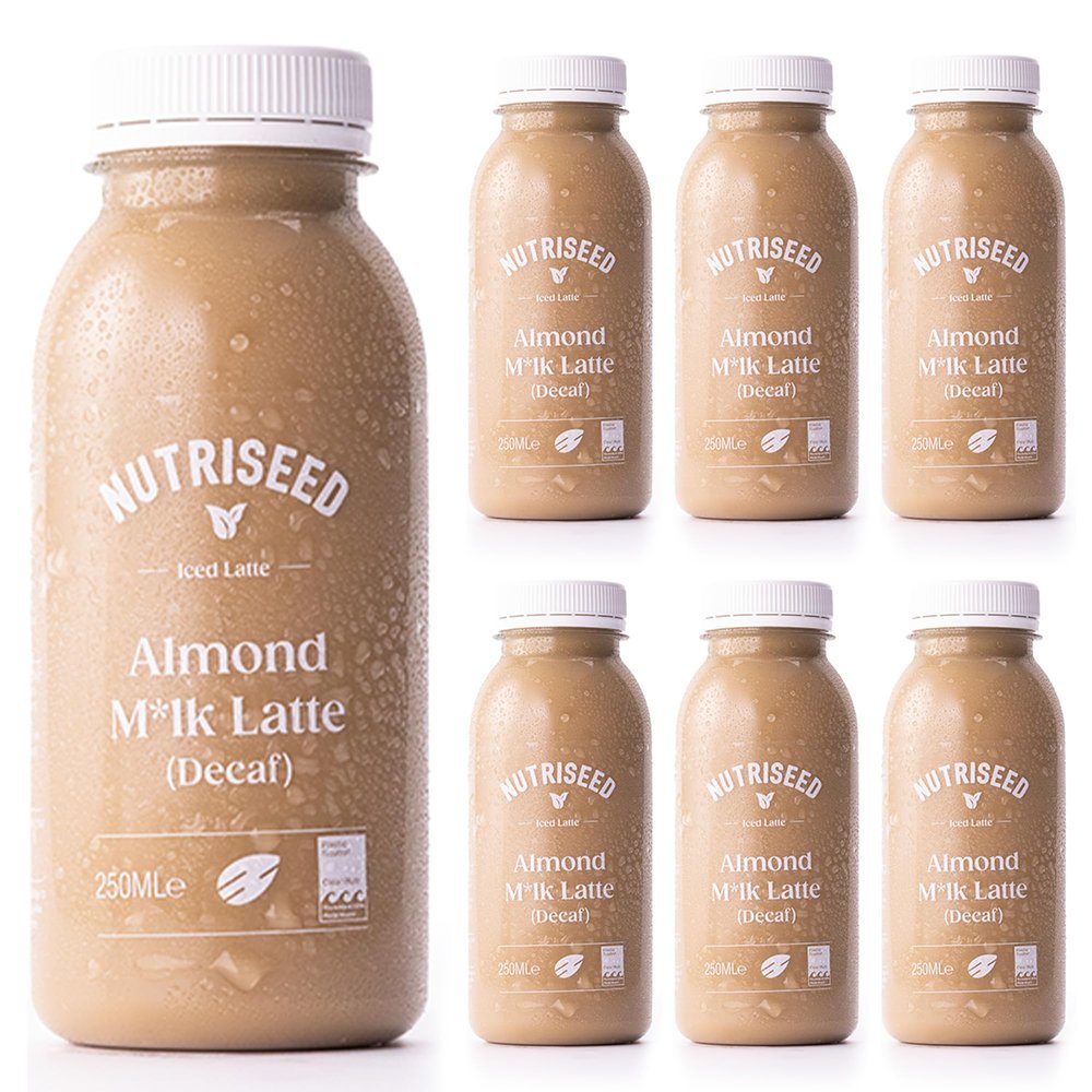 Nutriseed Almond Milk Latte Decaf (6 x 250ml) - Containing Almond Milk, Decaf Coffee and Sweet Agave Syrup, 100% Natural Ingredients, No Added Sugar, Gluten-Free & Dairy-Free