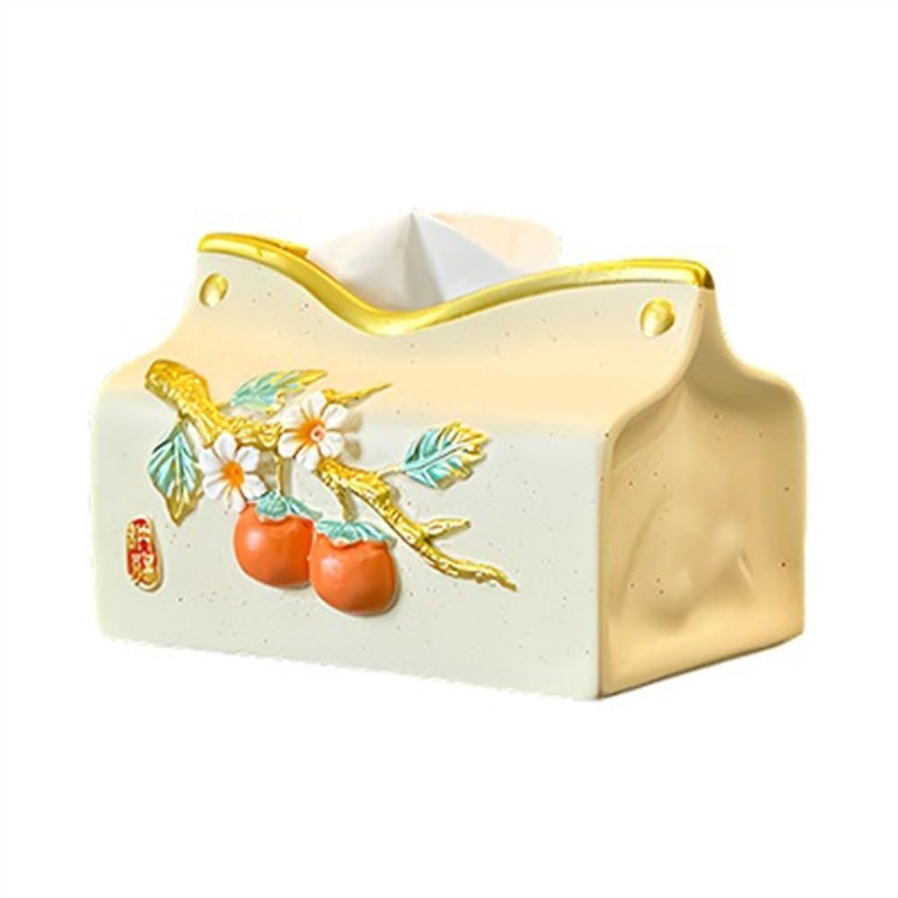 DFHS46JK Tissue Box Cover Square Resin Tissue Box Cover Handcraft Tissue Paper Box Cover Chinese Tissue Holder Living Room Coffee Table Tissue Box In Living Room