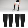 2 Pairs Shin Guard Sleeves, Nylon Shin Guard Compression Sleeves for Youth Size 38-47 Soccer Shin Pad Socks for Soccer Football Socks (Black) view 3