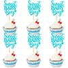 Ercadio 24 Pcs Baby Shower Cupcake Toppers Picks Blue Sweet Baby Boy Party Cake Decoration Baby Birthday Party Theme Decor Supplies view 1