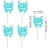 Ercadio 24 Pcs Baby Shower Cupcake Toppers Picks Blue Sweet Baby Boy Party Cake Decoration Baby Birthday Party Theme Decor Supplies view 2
