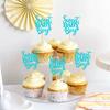 Ercadio 24 Pcs Baby Shower Cupcake Toppers Picks Blue Sweet Baby Boy Party Cake Decoration Baby Birthday Party Theme Decor Supplies view 3