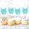 Ercadio 24 Pcs Baby Shower Cupcake Toppers Picks Blue Sweet Baby Boy Party Cake Decoration Baby Birthday Party Theme Decor Supplies view 4
