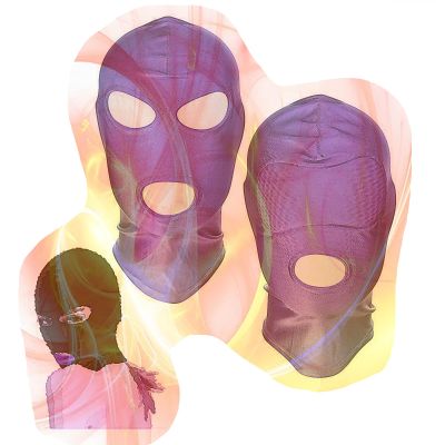 2 Styles Large Size Head Cover for Bedroom Games, Role Playing Hood Mask for Men and Women -UKHD03 (Purple)