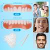 Flipped Warmth 2 Pairs False Teeth Veneers Top And Bottom Instant Veneers Fake Teeth Cosmetic Teeth Whitening Temporary Prosthesis Teeth Comfortable Flex Veneers Teeth for Men And Women view 2