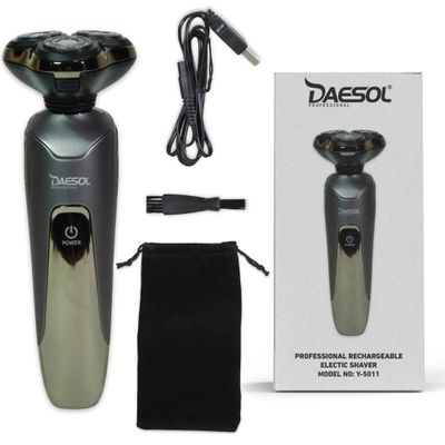 DAESOL PROFESSIONAL Electric Shaver for Men Grooming - Waterproof Rotary Mens Face Shaver with Skin Safe, 120 Min Usage Cordless Beard & Hair Trimmer, Low Noise Electric Razor for Wet & Dry Shaving