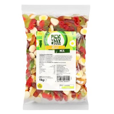 Bonds of London Pick 'n' Mix Station Jelly Mix, Large Retro Chewy Sweets, 1 kg (Pack of 1)