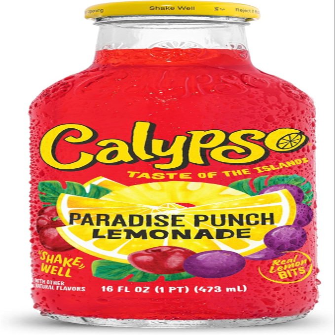 Calypso Lemonade | Island-Inspired Flavors with Real Lemon | (Pack of 12, Paradise Punch Lemonade)
