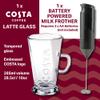 Kimm & Miller Costa Coffee Luxury Gift Set with Latte Glass Coffee Cup & Electric Milk Frother view 3