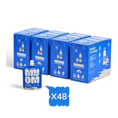 MYOM - Oat Milk Drink Premix - Makes 24 Litres - 48 Pouches x 65g - Vegan Plant Based Oat Drink with Vitamin D3, Vitamin B12 and Iodine - Low Sugar - Dairy Free Plant-Based Milk