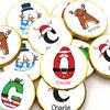 5 x Personalised Christmas Chocolate Coins Stocking Filler Christmas Eve Boxes Secret Santa Advent Santa Elf Reindeer Snowman view 1