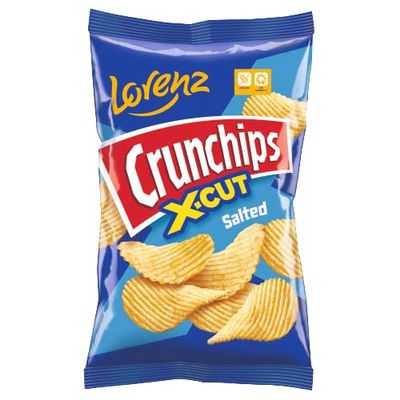 Lorenz Crunchips 12 Packets | Lorenz Potato Snacks, Flavored Chips | (12 Pack, Salted 75g)