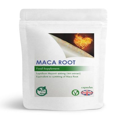Maca Root 4000mg - Popular Peruvian Maca - High Potency Herbal Booster for Women & Men - Black Macca Root Powder Extract Capsules (Pack of 30)