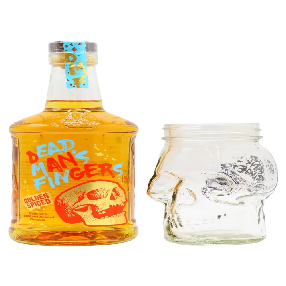 Dead Man's Fingers - Skull Glass & Golden Spiced - Rum 70cl 32% ABV