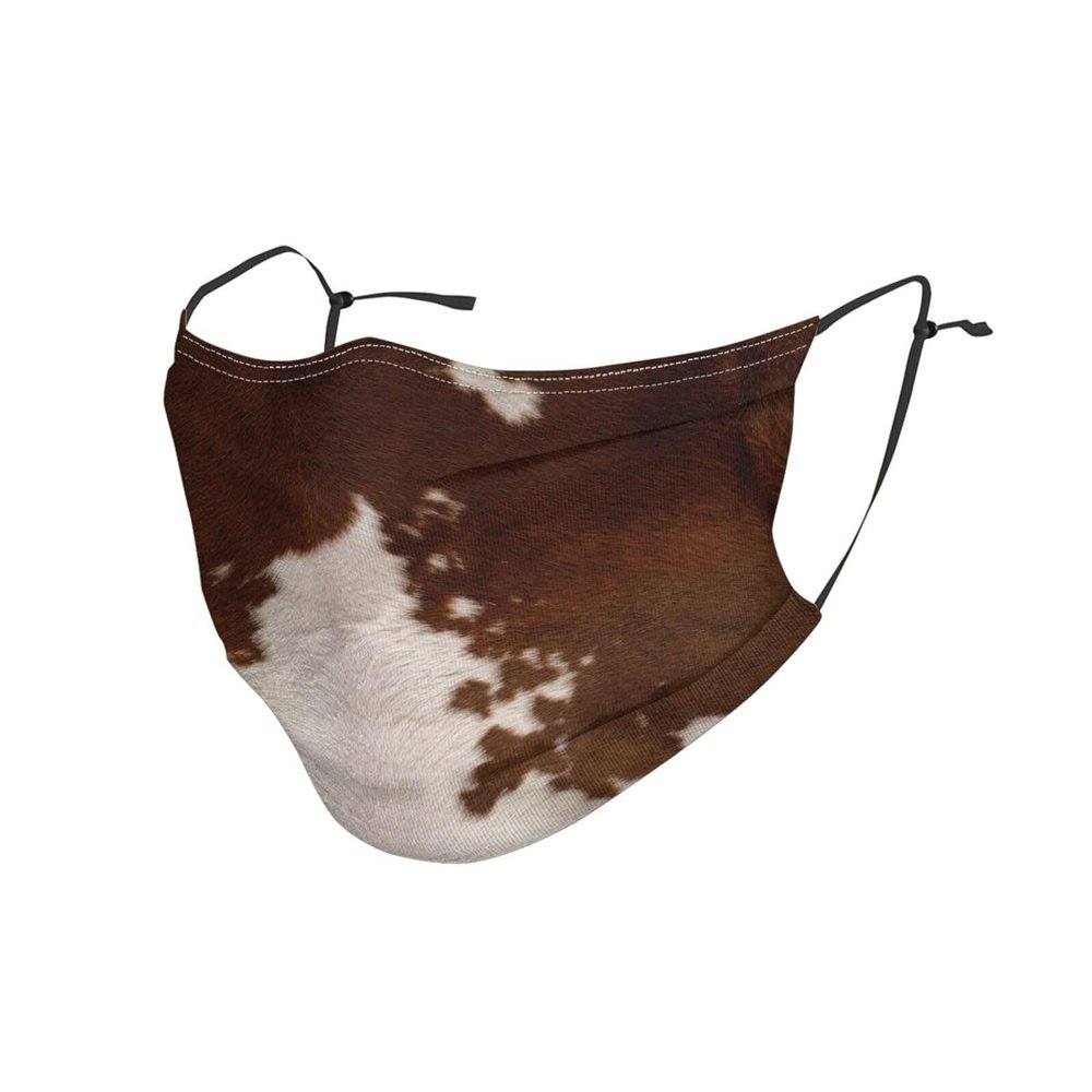 red brown cowhide Adult Dust Mask Cover - Breathable, Adjustable for Outdoor, Camping, Running, Traveling, Work, and Daily Use