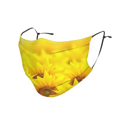Yellow Sunflower Adult Dust Mask Cover - Breathable, Adjustable for Outdoor, Camping, Running, Traveling, Work, and Daily Use