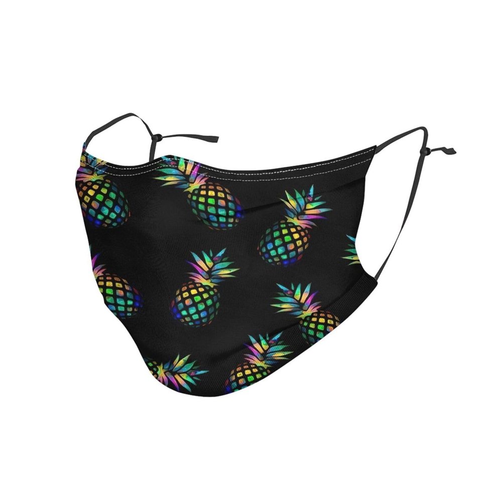 Pineapples (2) Adult Dust Mask Cover - Breathable, Adjustable for Outdoor, Camping, Running, Traveling, Work, and Daily Use