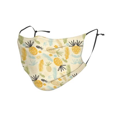 pineapple pattern Adult Dust Mask Cover - Breathable, Adjustable for Outdoor, Camping, Running, Traveling, Work, and Daily Use