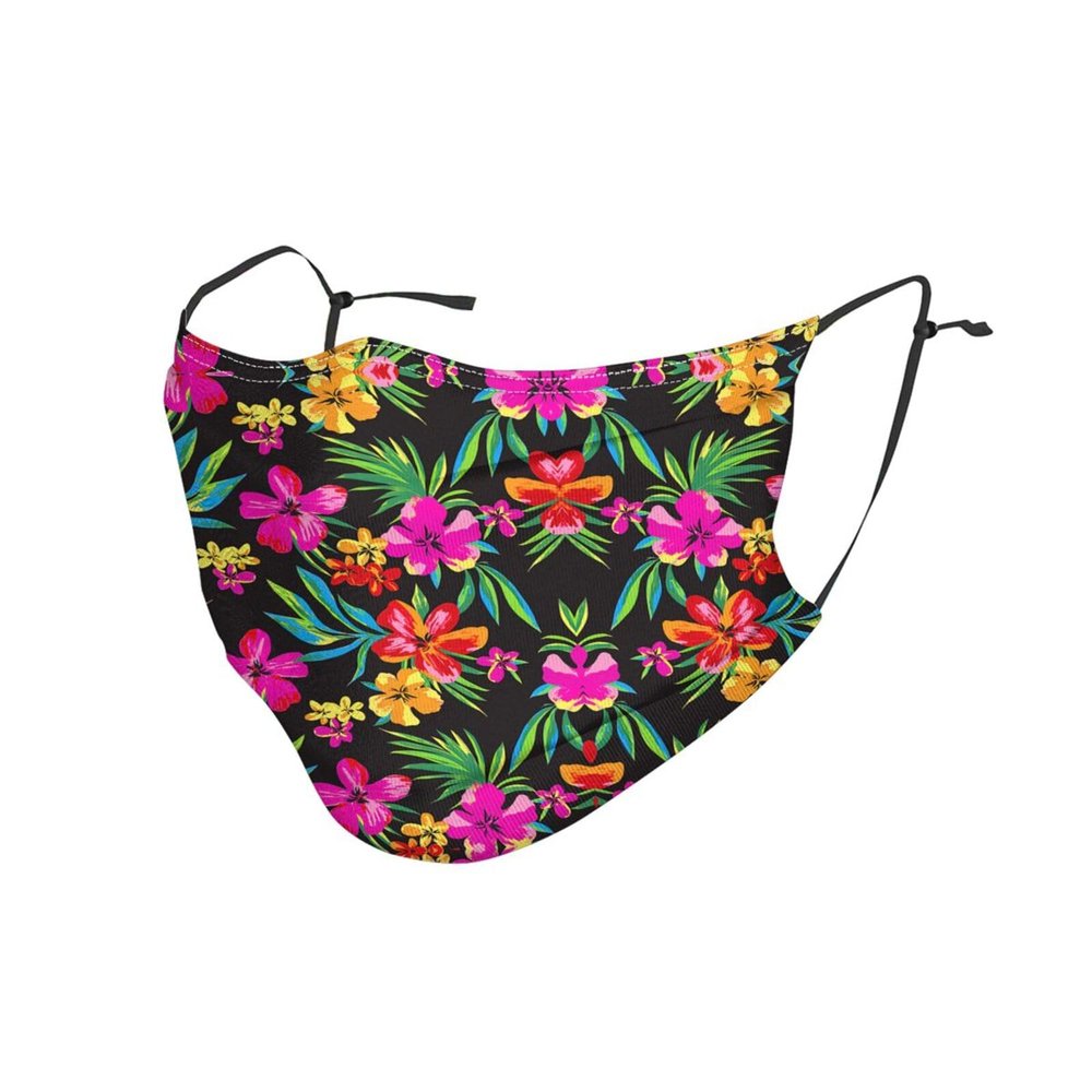 Hawaiian Flower Adult Dust Mask Cover - Breathable, Adjustable for Outdoor, Camping, Running, Traveling, Work, and Daily Use