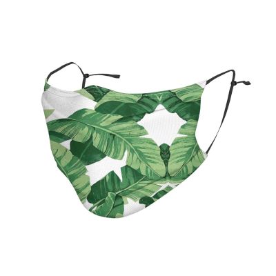 Cute green palm leaves Adult Dust Mask Cover - Breathable, Adjustable for Outdoor, Camping, Running, Traveling, Work, and Daily Use
