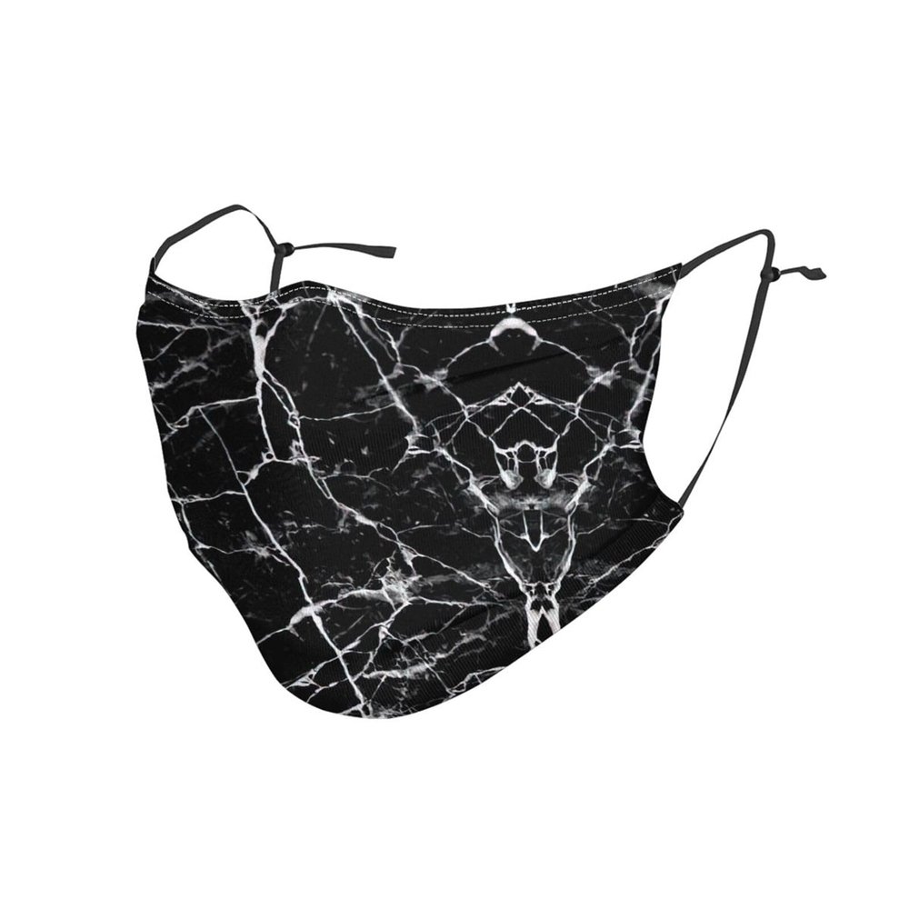 Black Marble Adult Dust Mask Cover - Breathable, Adjustable for Outdoor, Camping, Running, Traveling, Work, and Daily Use