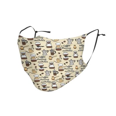 Coffee and Sweets Sugar Adult Dust Mask Cover - Breathable, Adjustable for Outdoor, Camping, Running, Traveling, Work, and Daily Use